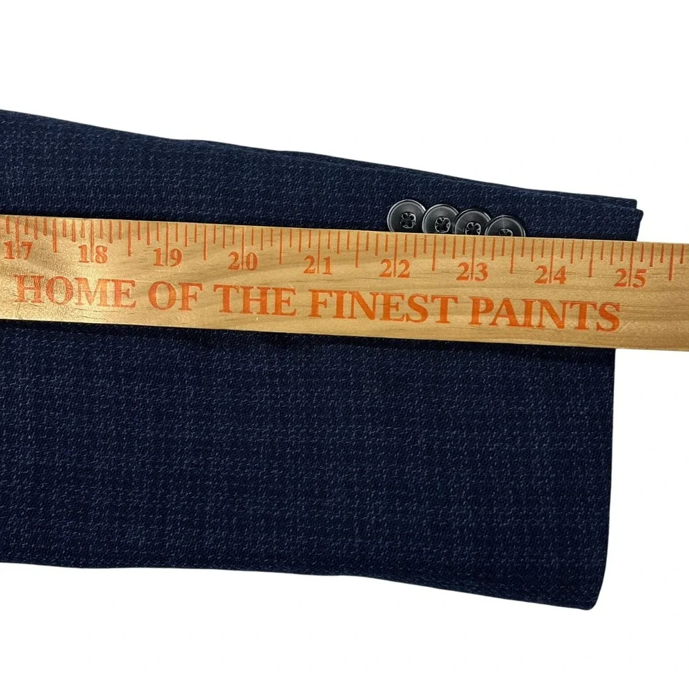 Jos. A. Bank‎ Blazer Mens 41R Blue Birdseye Weave Wool Tailored Fit Elbow Patch